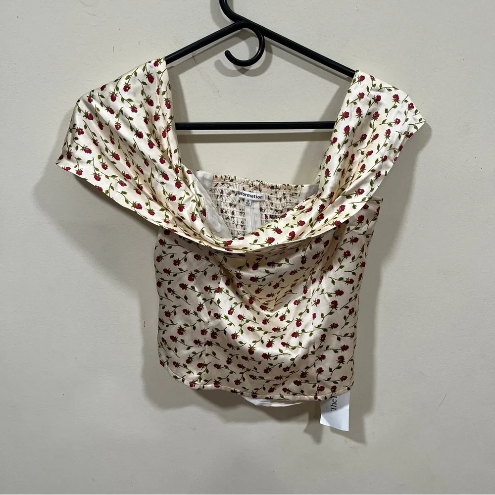 NWT  reformation lux 100% silk top in Madison size o floral - Picture 4 of 10